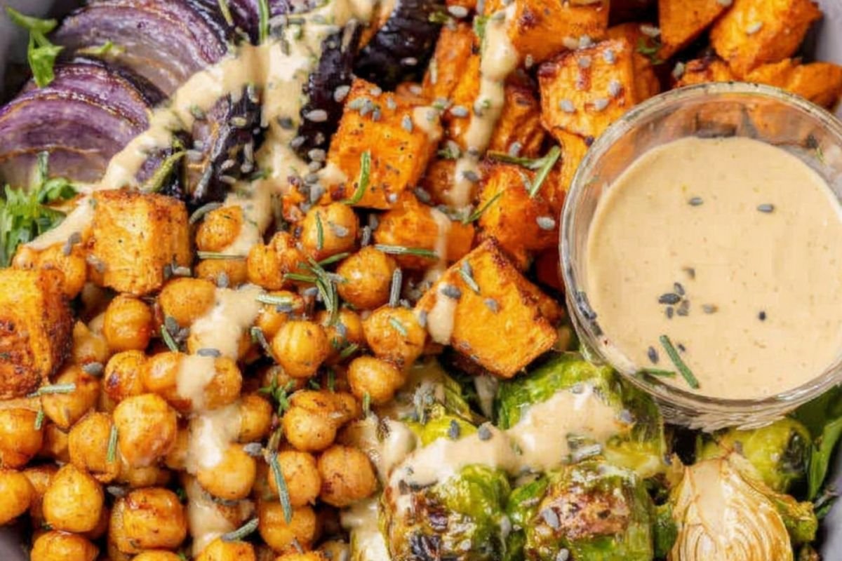 Vegan Mediterranean Roasted Veggie Bowl Recipe – Healthy & Flavorful