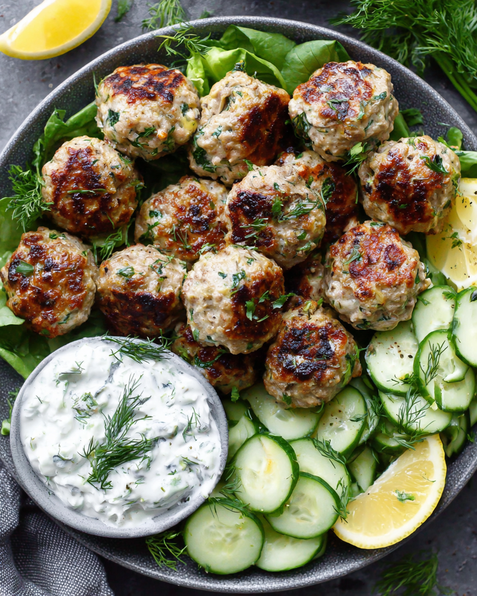 Greek Turkey Meatballs with Tzatziki: A Flavorful Mediterranean Classic