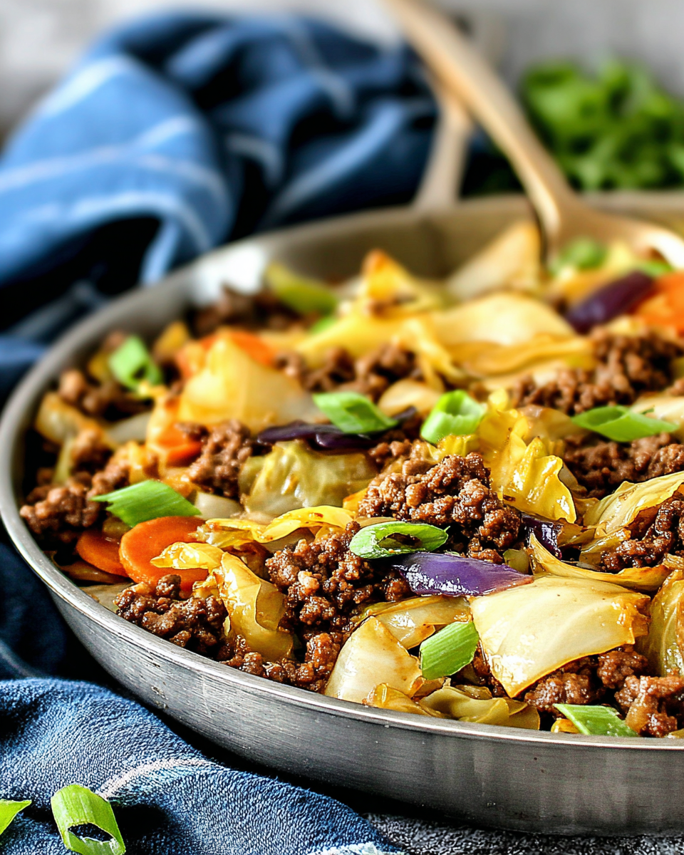 Ground Beef & Cabbage Skillet Recipe