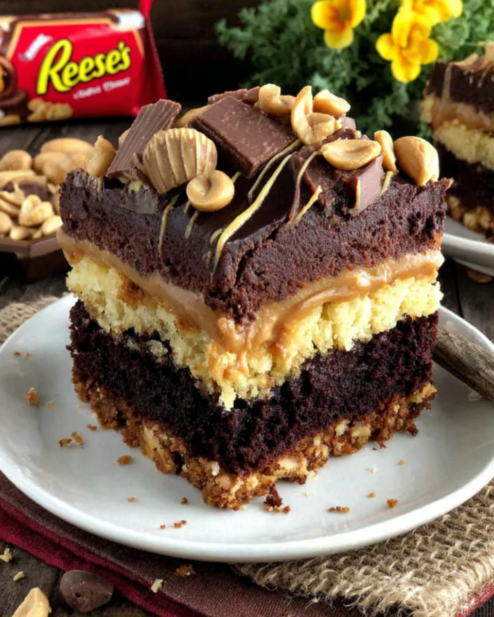 Best Reese’s Chocolate Peanut Butter Earthquake Cake Recipe