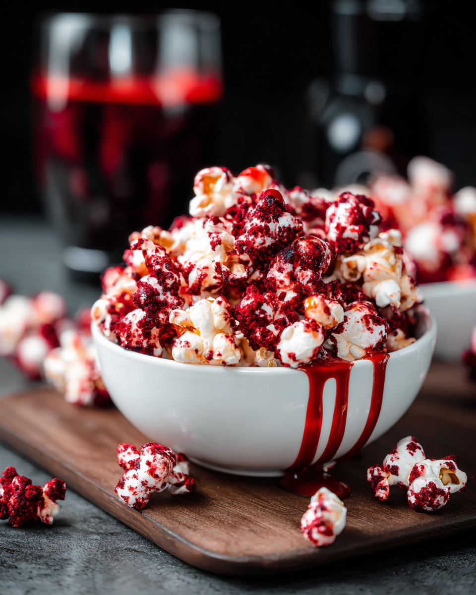 Bloody Red Velvet Popcorn Hearty: Easy Recipe