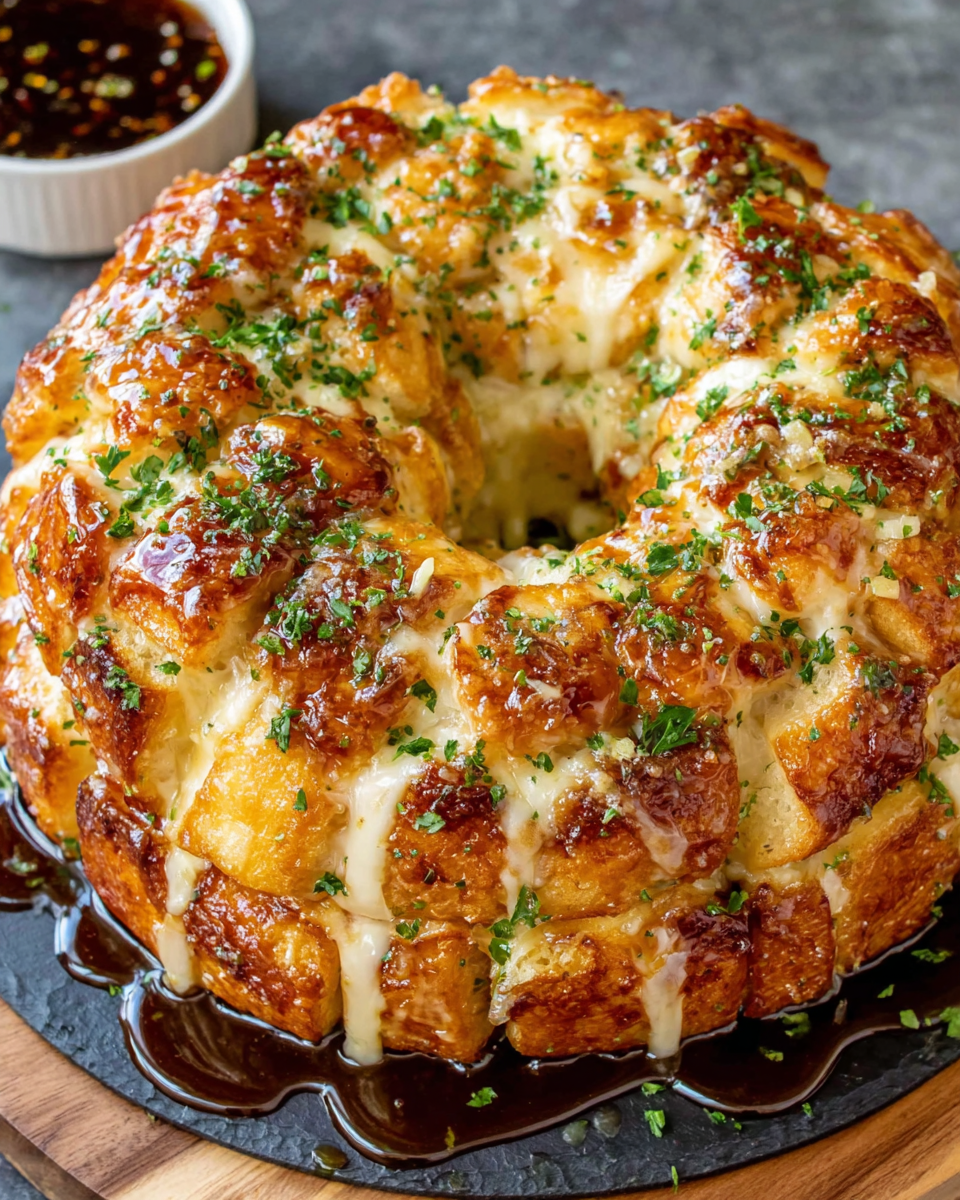 Chicken Alfredo Monkey Bread with spicy chile Recipe
