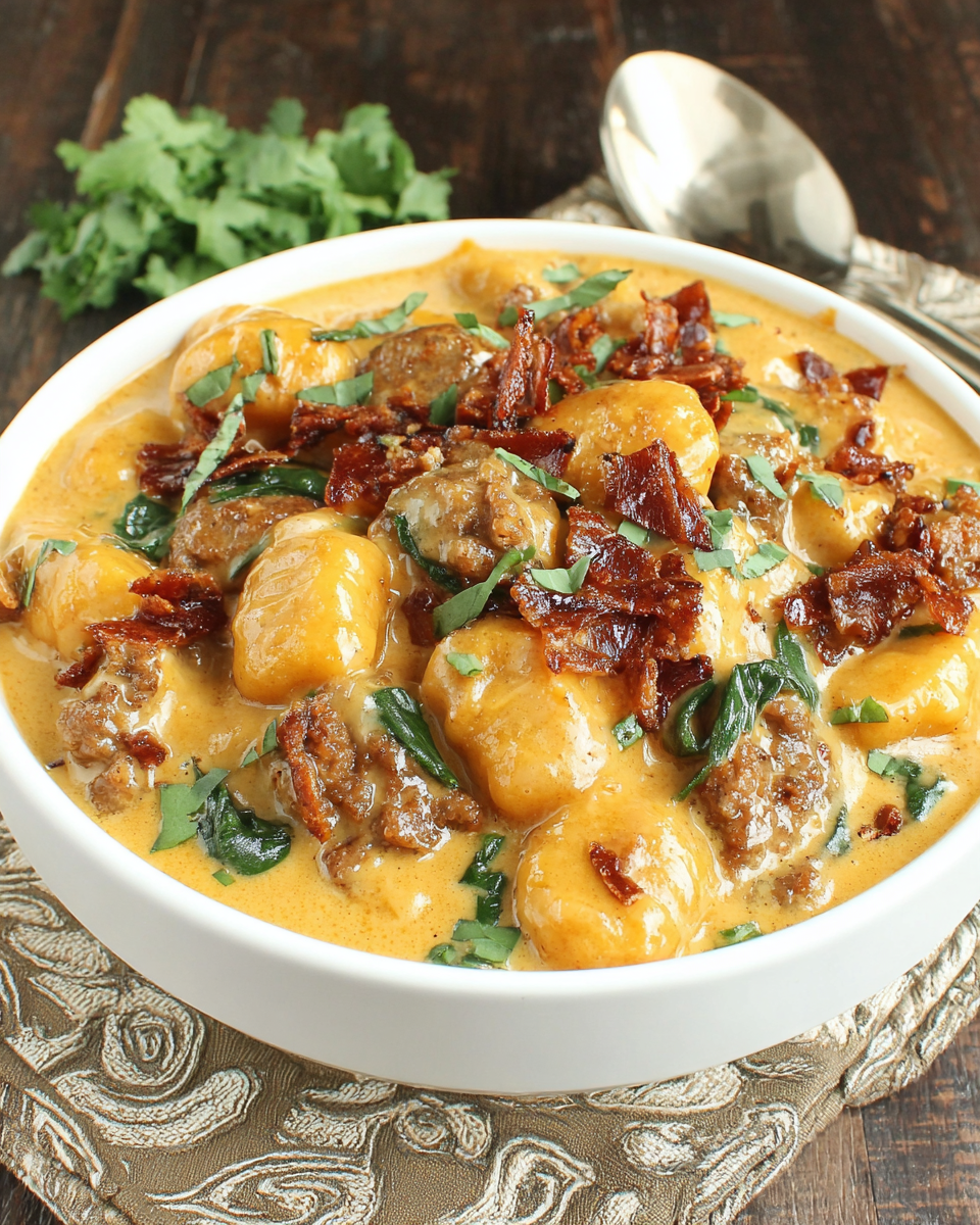 Creamy Creamy Butternut Squash Gnocchi with Sausage Recipe
