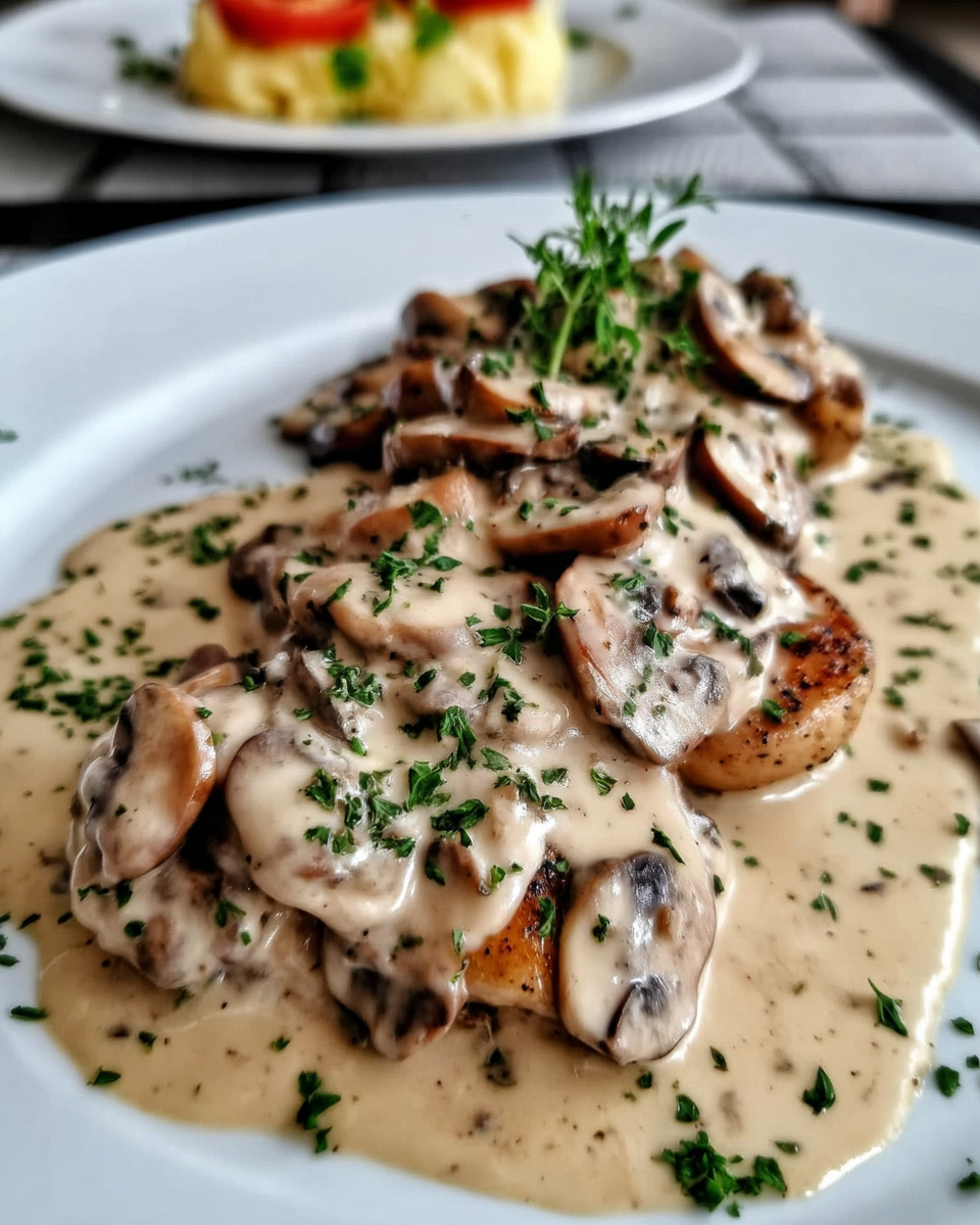 Creamy Mushroom Sauce with buttery — Rich Sauce
