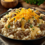 Cheesy Hamburger Rice Casserole recipe