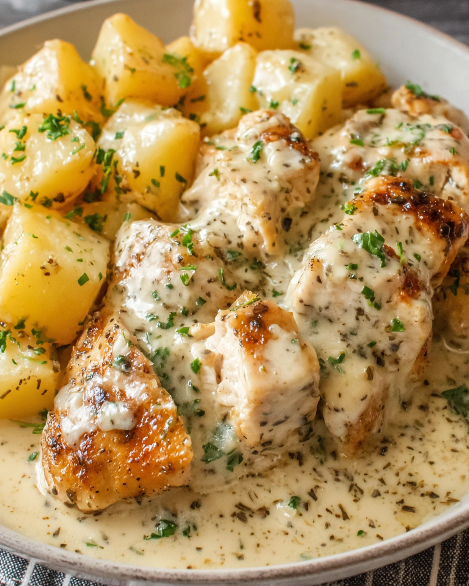 Garlic Parmesan Crockpot Chicken and Potatoes Recipe