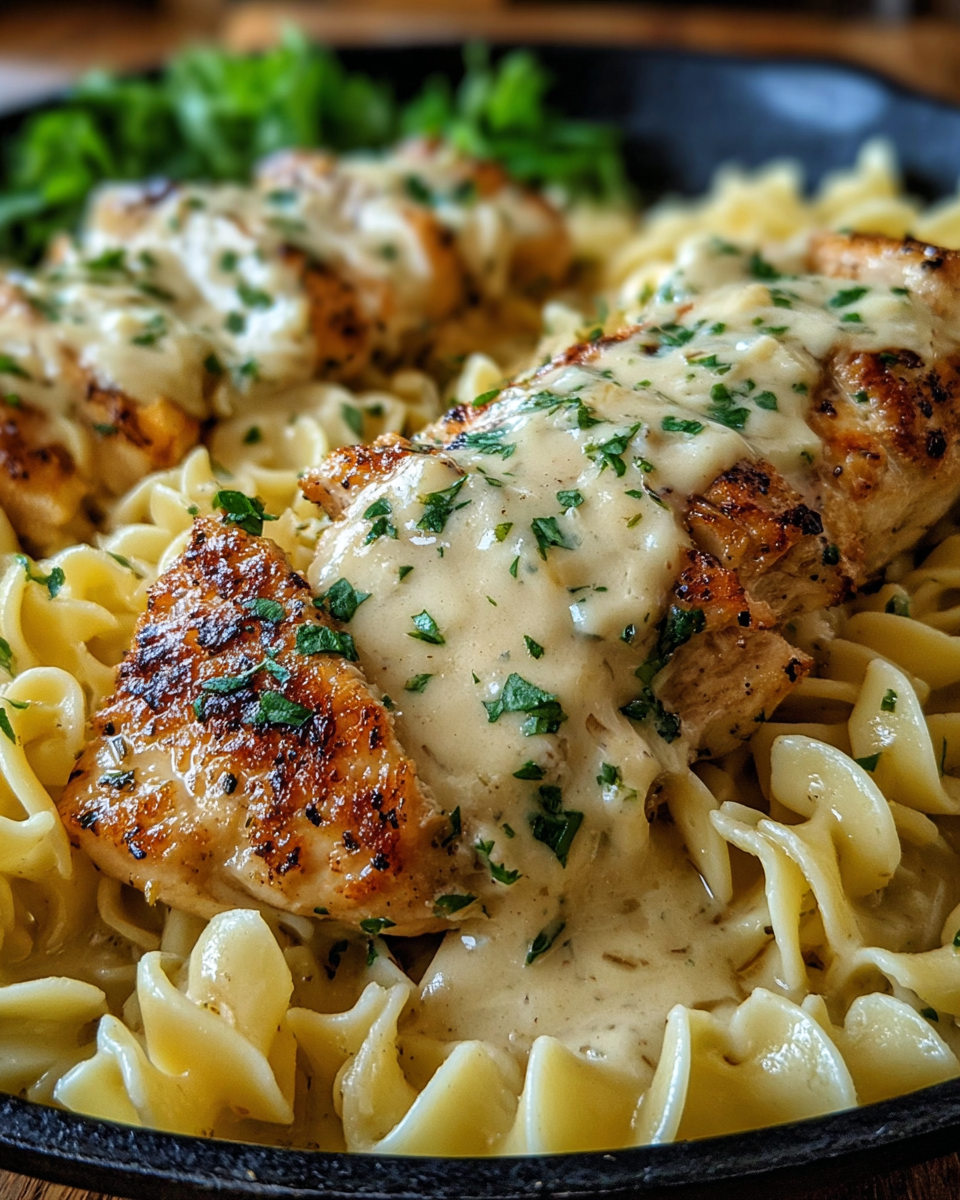 One-Pan Chicken with Buttered Noodles with buttery Recipe