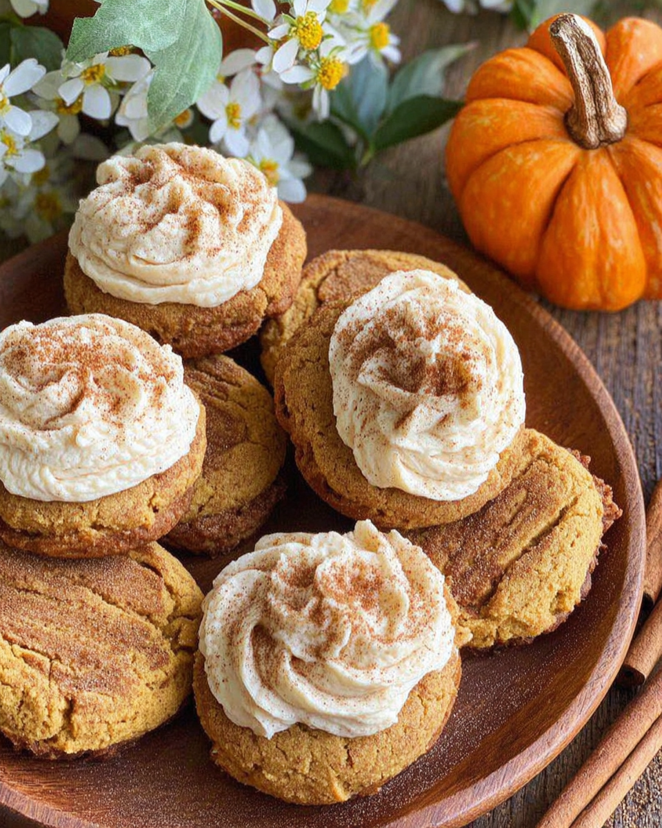 Soft Pumpkin Cookies with Cinnamon Frosting Light