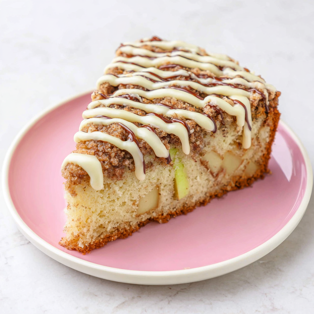 Apple Crumb Cake with a Cinnamon Drizzle