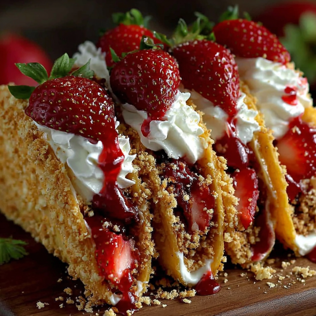 Delicious Strawberry Crunch Cheesecake Tacos Recipe