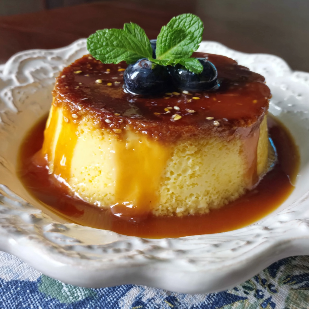 Delightful Caramel Pudding with Soft Cake Layers