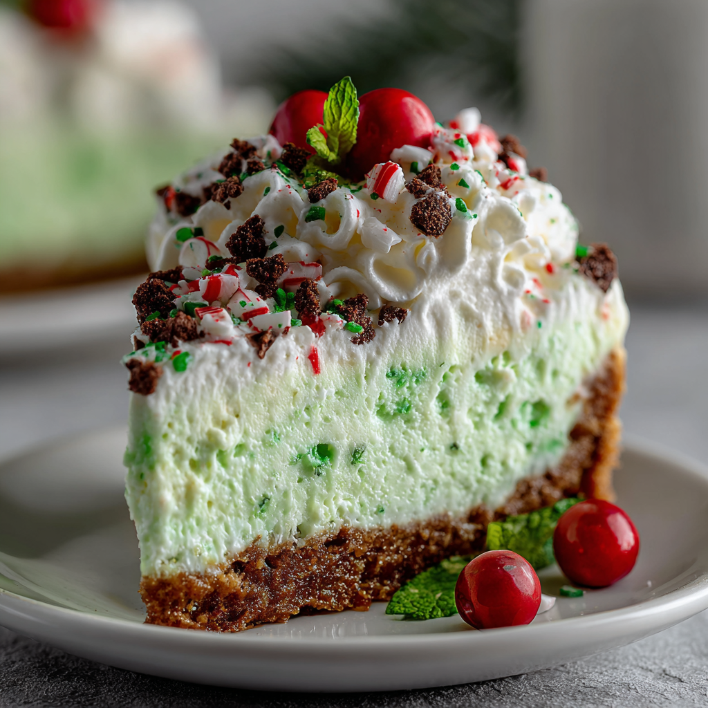 Delightful No-Bake Grinch Christmas Cheesecake