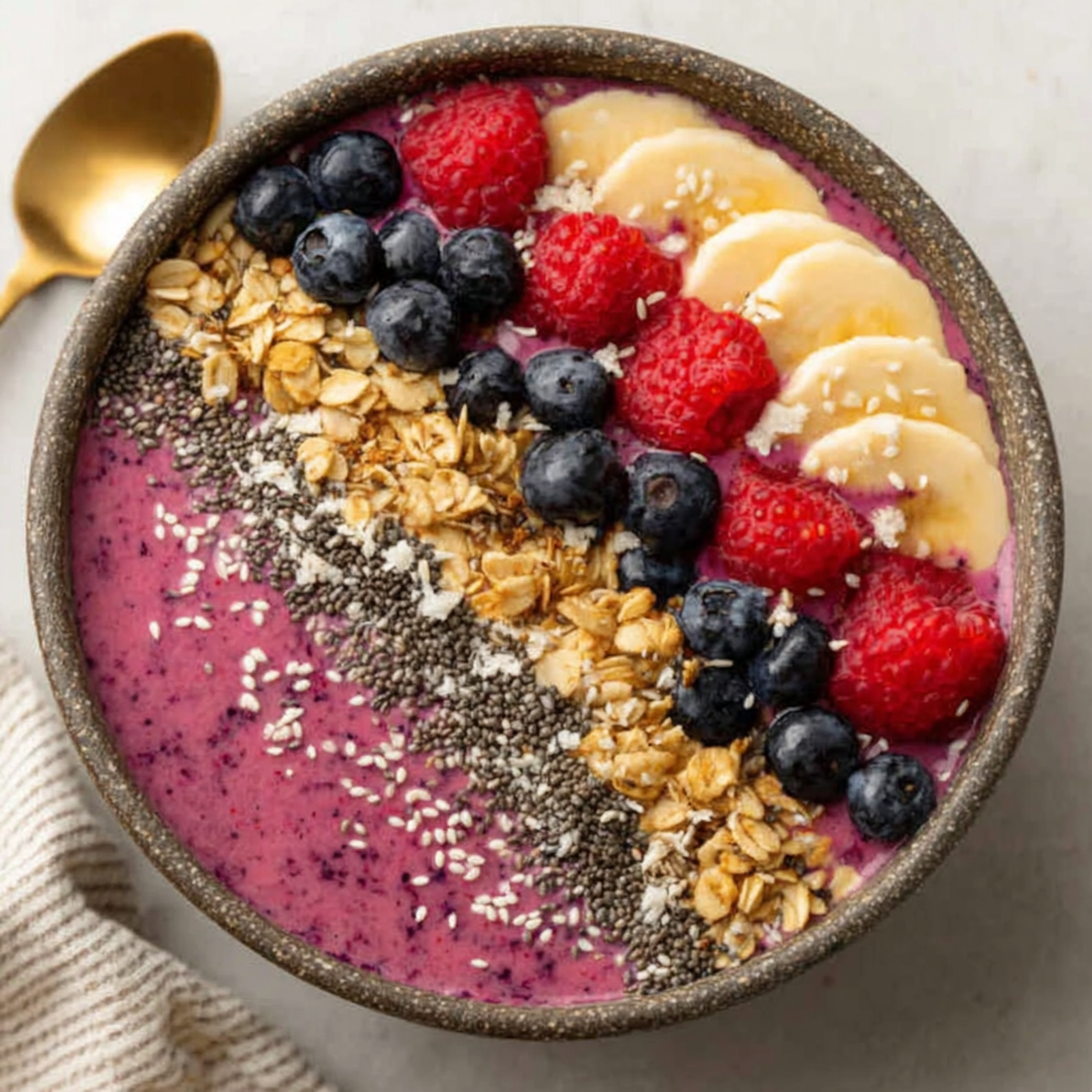 Nourishing Smoothie Bowl Loaded with Berries