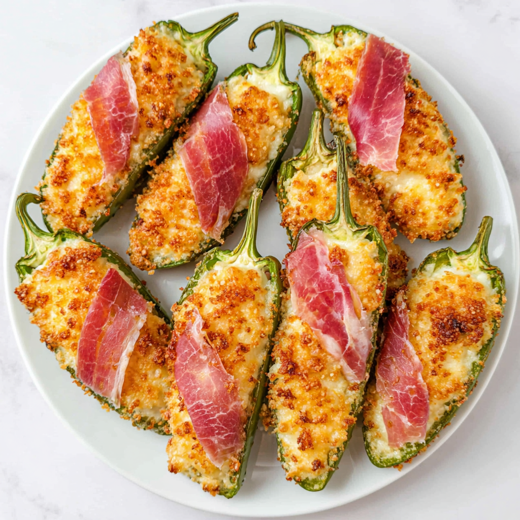 Savory Baked Parmesan Jalapeño Poppers with Prosciutto
