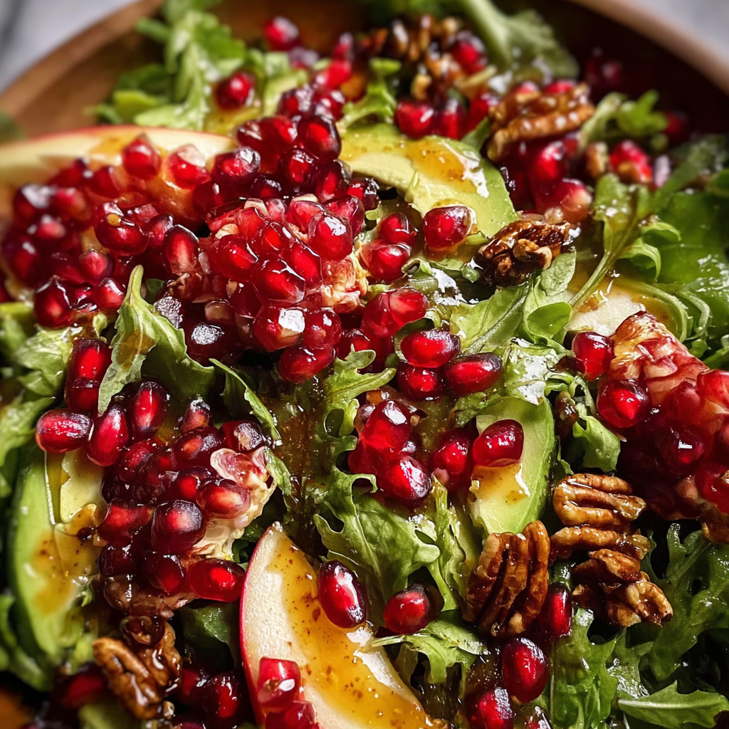 Festive Pomegranate Salad with Honey Mustard Dressing