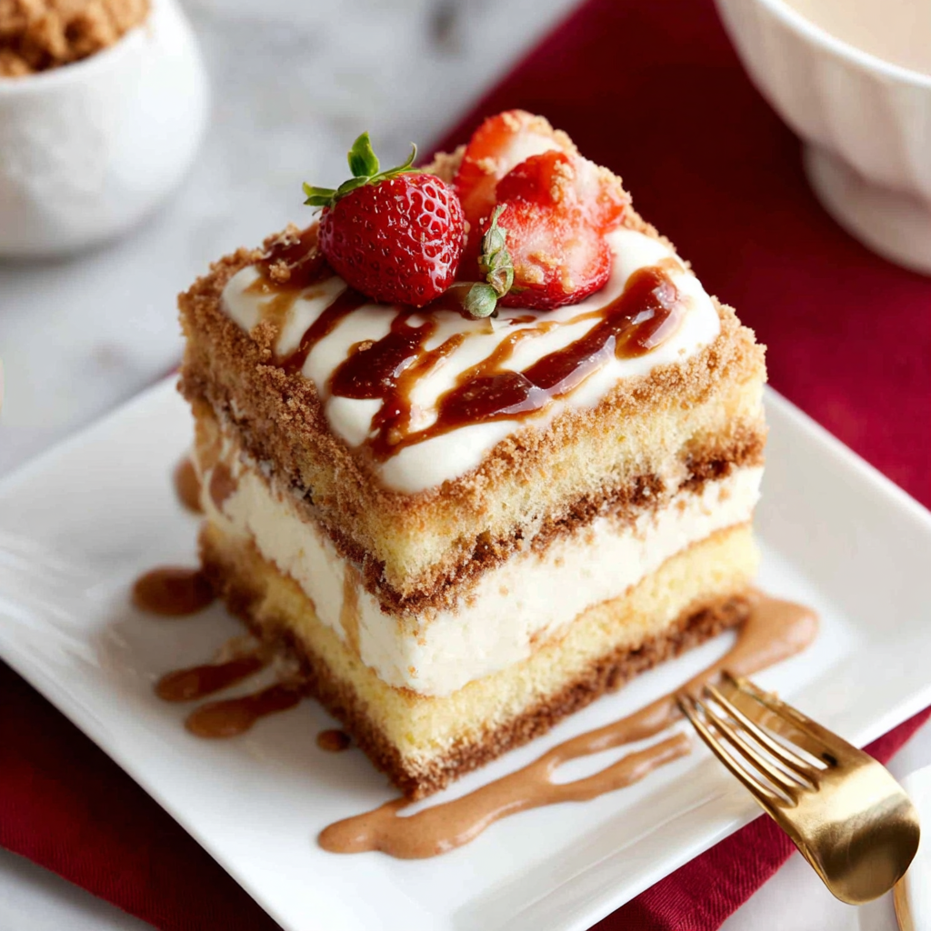 Flavorful Sponge Cake with Biscoff and Cream Delight