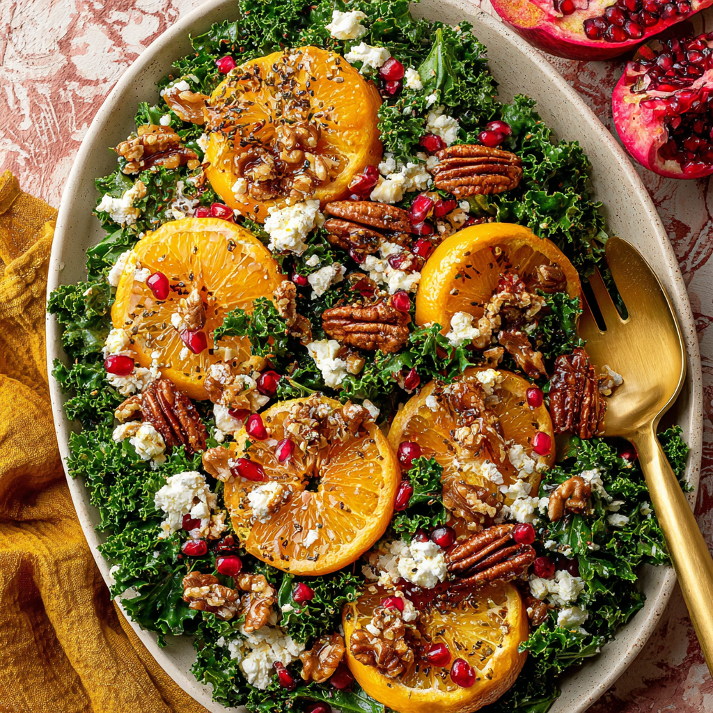 Roasted Orange Kale Salad for Fall Gatherings