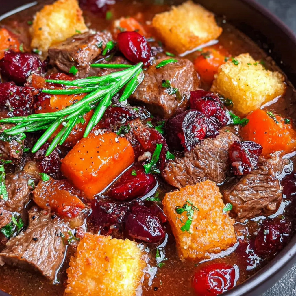 Cranberry Apple Beef Stew for Cozy Nights