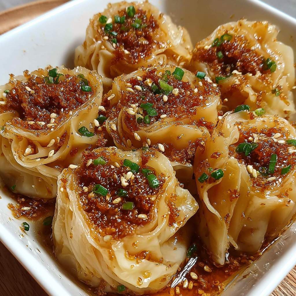 Deliciously Crispy Dumplings with Garlic Sauce