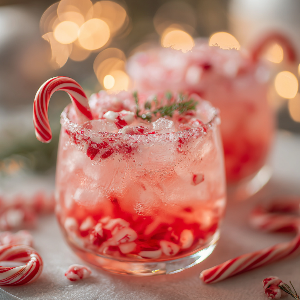 Festive Cocktail Bonbon Candy Cane Spritzer Recipe