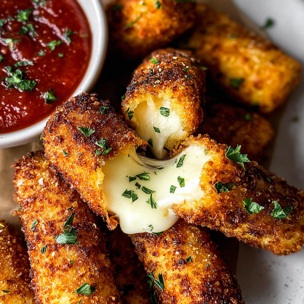 Irresistibly Spicy Cheesy Mozzarella Sticks