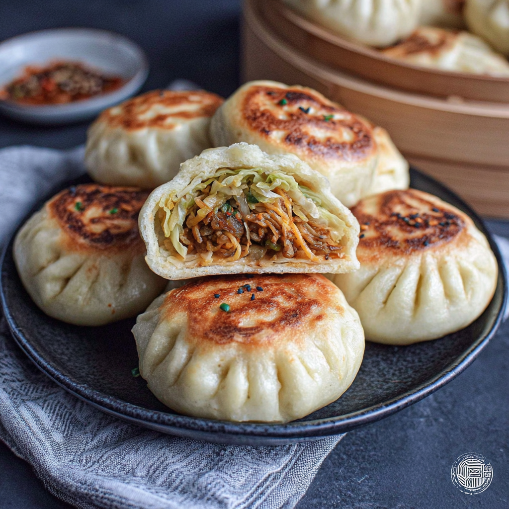 Savory Pan-Fried Cabbage and Noodle Buns Delight