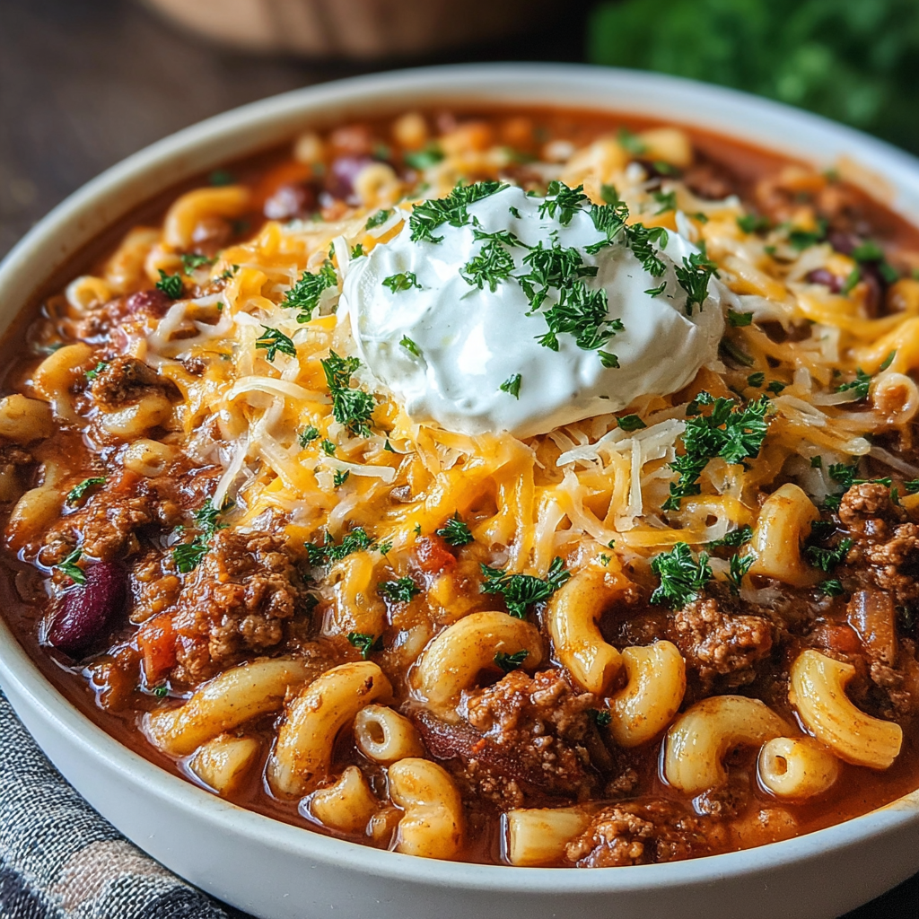 Savory Turkey Chili Mac & Cheese Delight