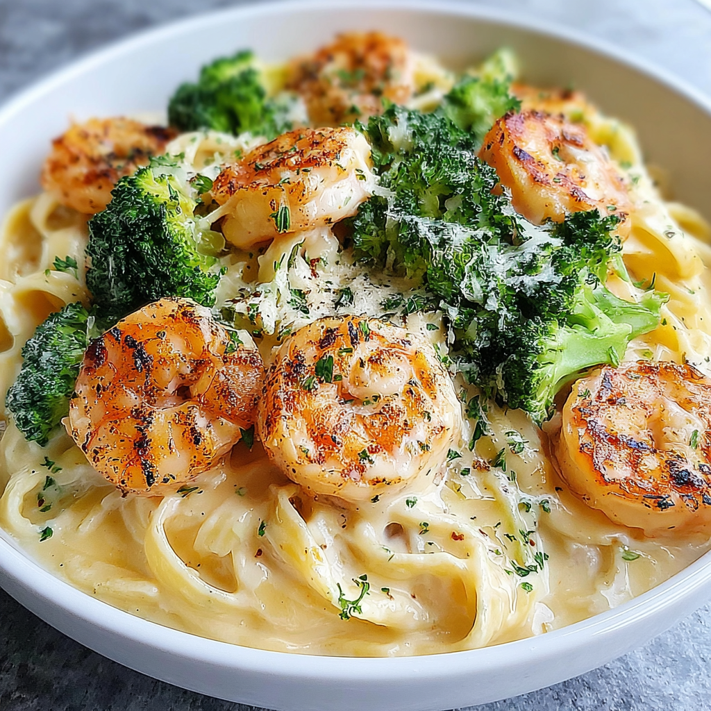 Broccoli and Shrimp Alfredo That Delights the Palate