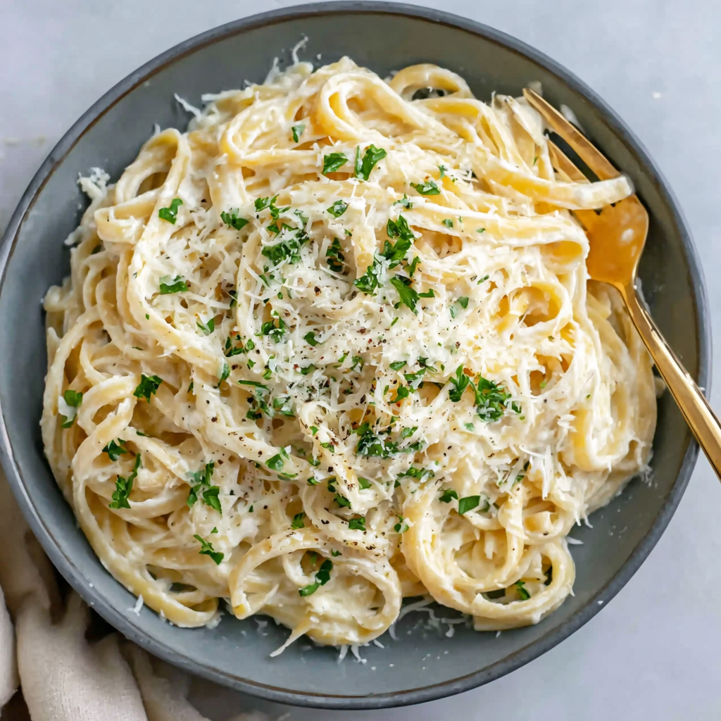 Creamy Cottage Cheese Alfredo Pasta with Protein Boost