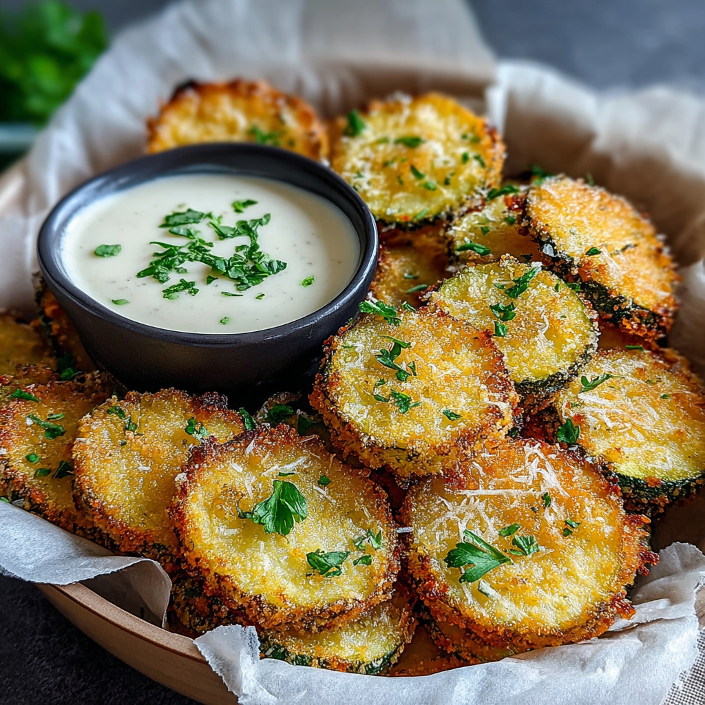 Crispy Parmesan Crusted Zucchini Chips Recipe