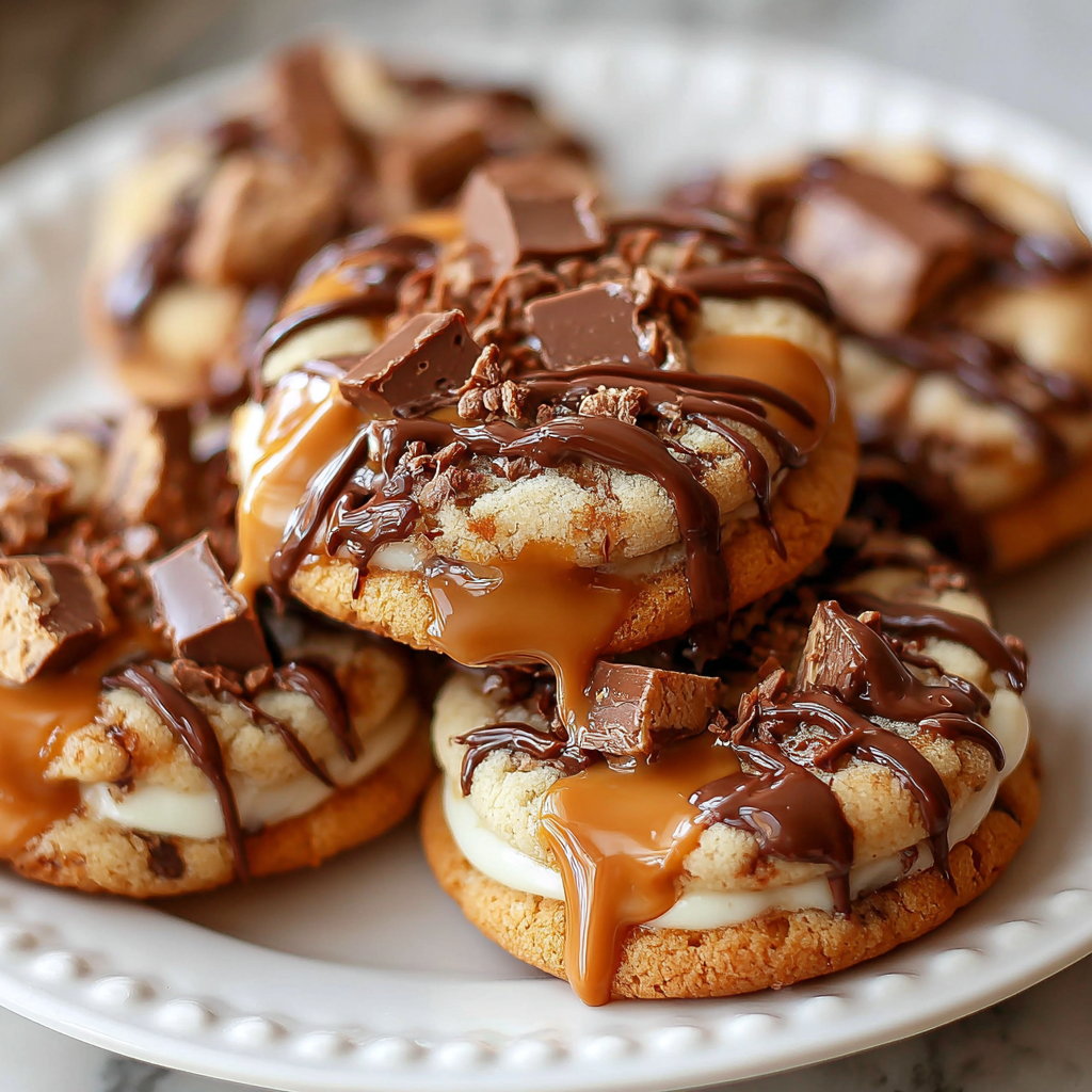 Decadent Gooey Reese’s Cheesecake Cookies to Delight