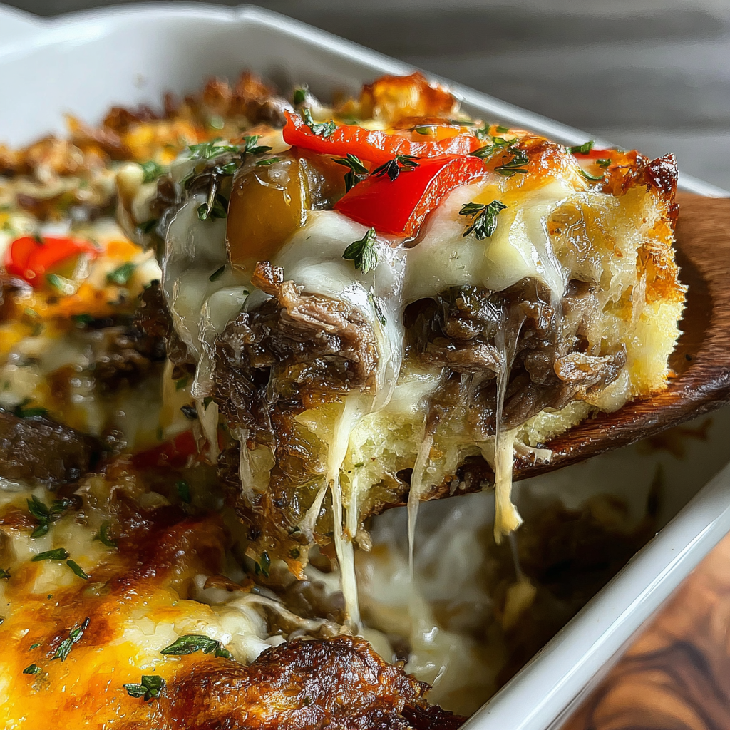 Delicious Low Carb Philly Cheesesteak Casserole Recipe