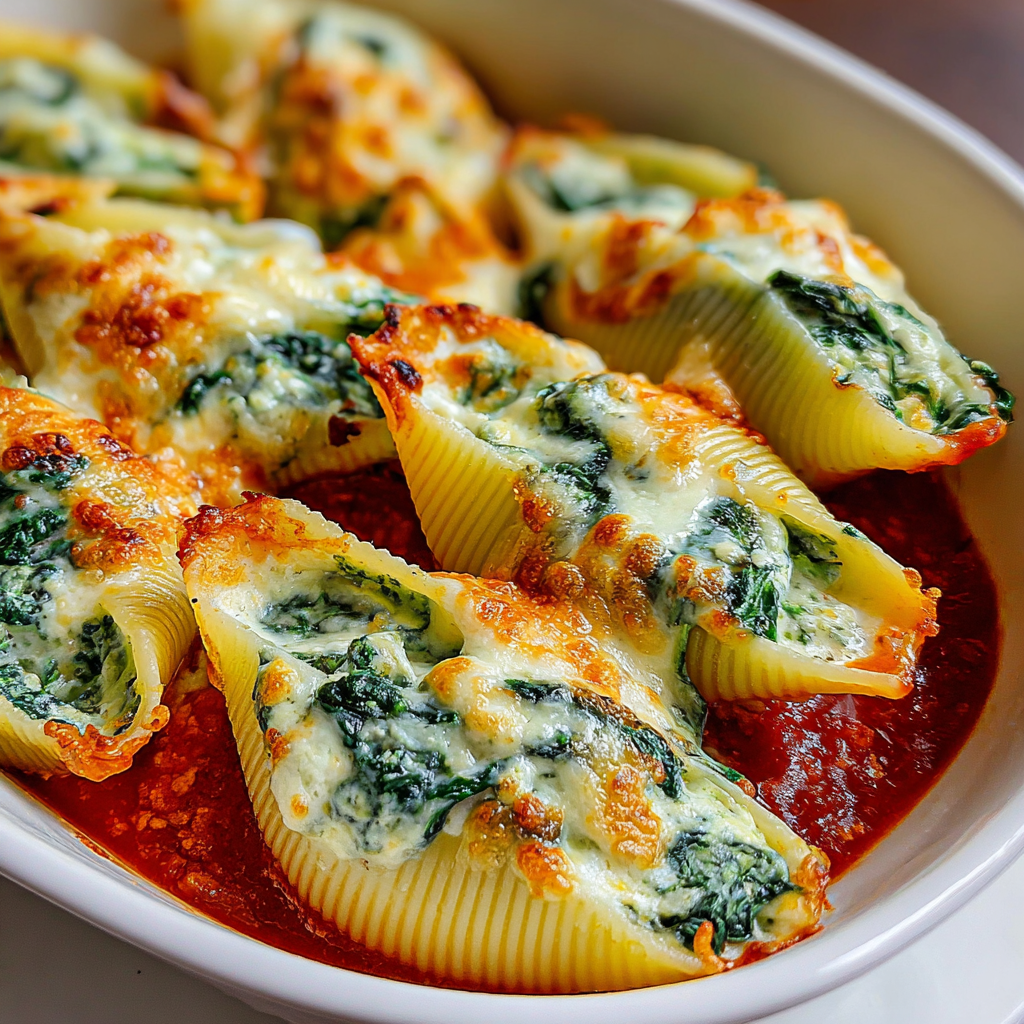 Delicious Spinach and Cheese Stuffed Shells Recipe