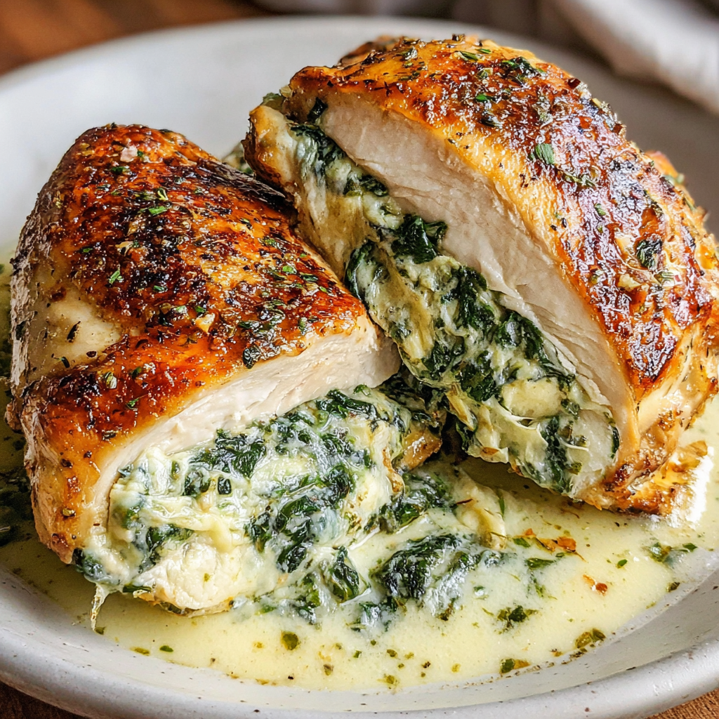 Delicious Spinach Artichoke Stuffed Chicken Recipe