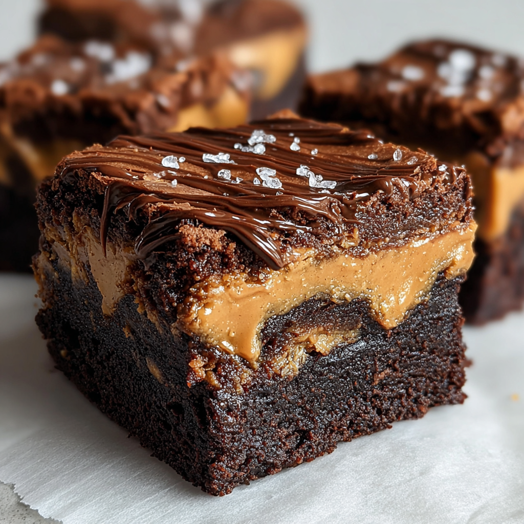 Indulgent Chocolate Fudge Brownies with Peanut Butter Swirl