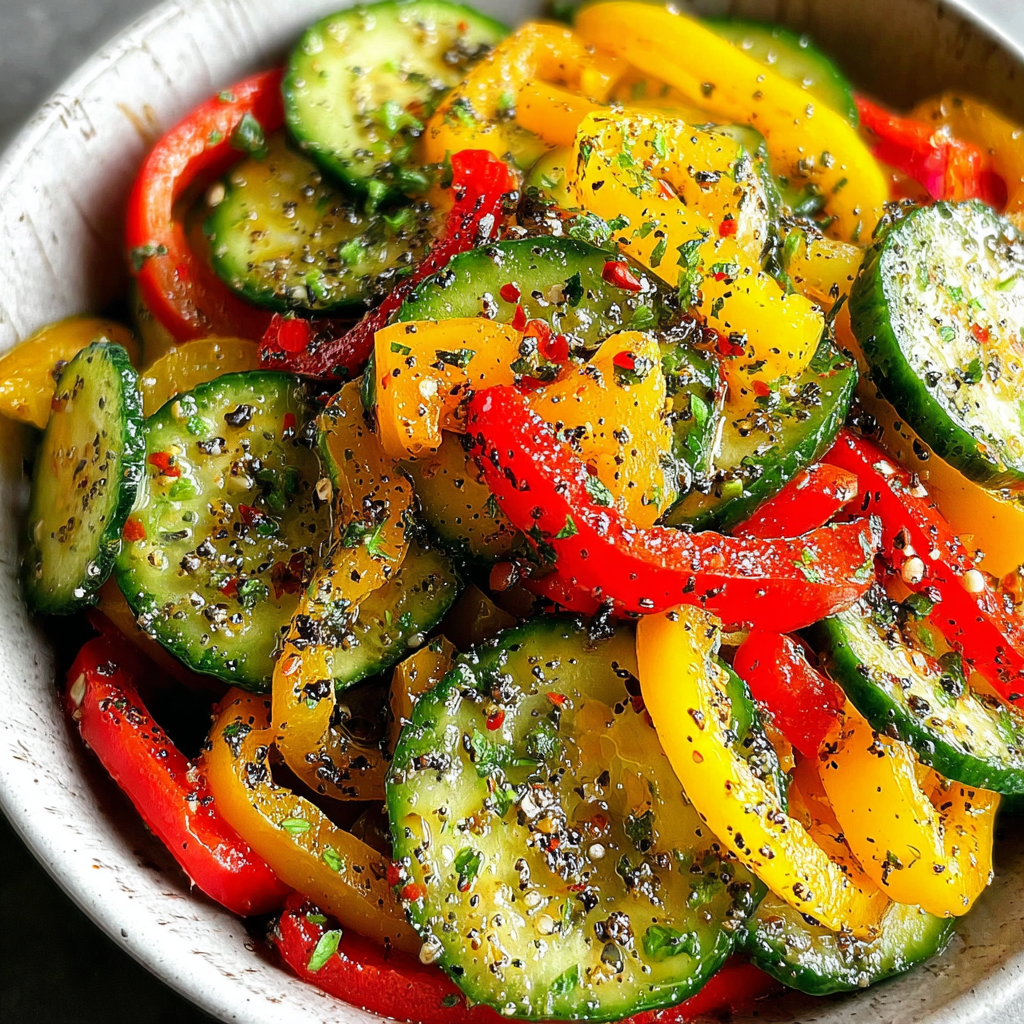 Refreshing Cucumber and Sweet Pepper Salad Recipe