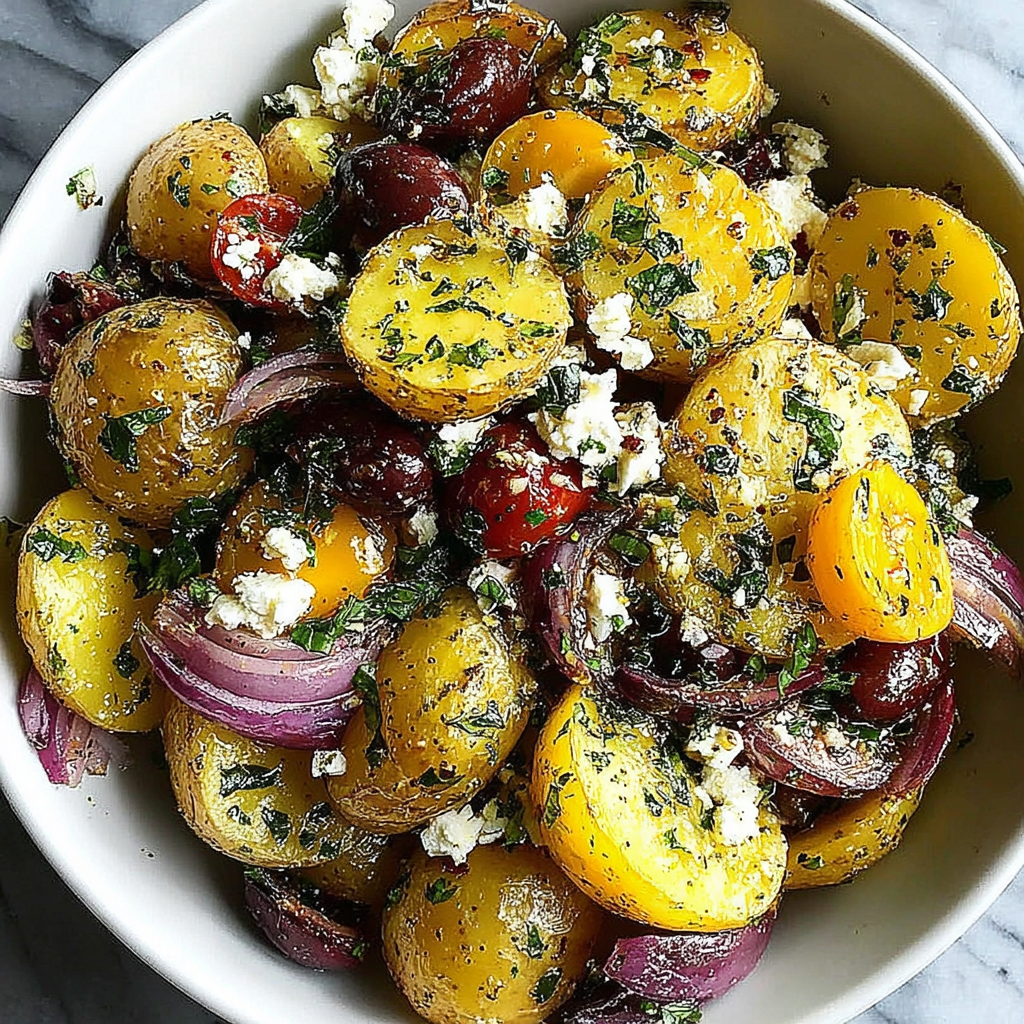 Zesty Greek Potato Salad with Fresh Ingredients