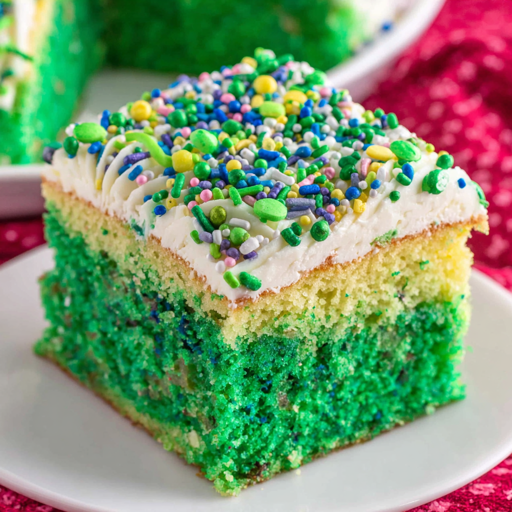 Delightful Green Funfetti Sheet Cake for Any Occasion