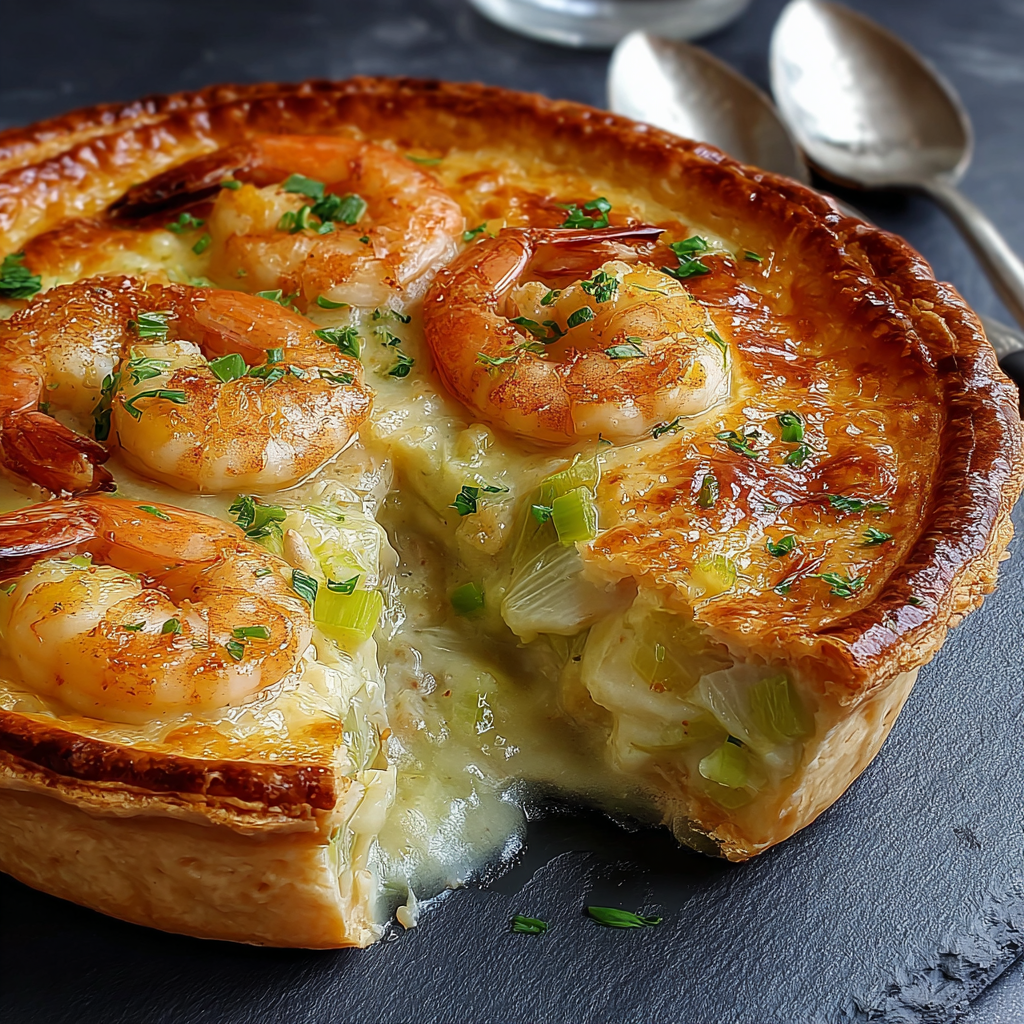 Savory French Shrimp and Leek Pie Recipe