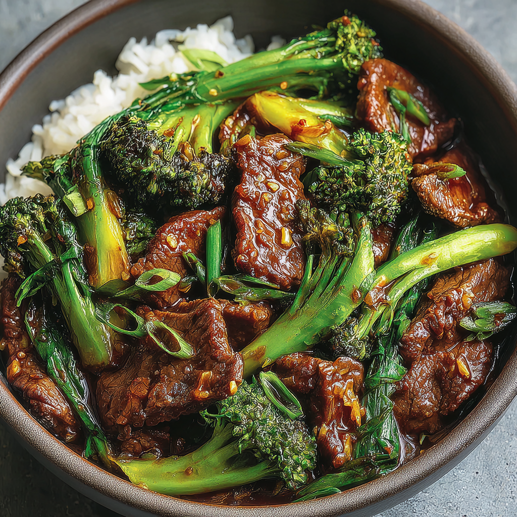 Savory Scallion-Ginger Beef and Broccoli Dish