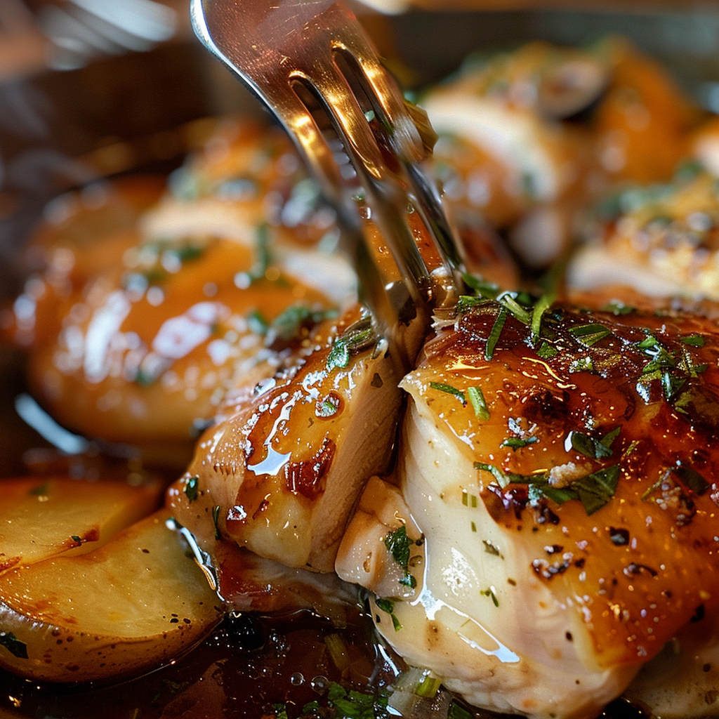 fresh ingredients for Crispy Mediterranean Chicken Thighs With Roasted Lemon-Garlic Potatoes & Olives: One-Pan Dinner