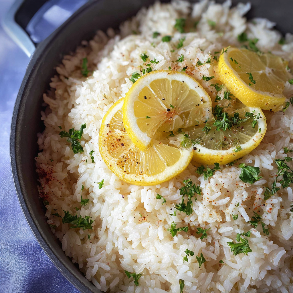 fresh ingredients for Greek Lemon Rice Recipe