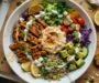 Grilled Mediterranean Chicken Bowl with Hummus & Avocado