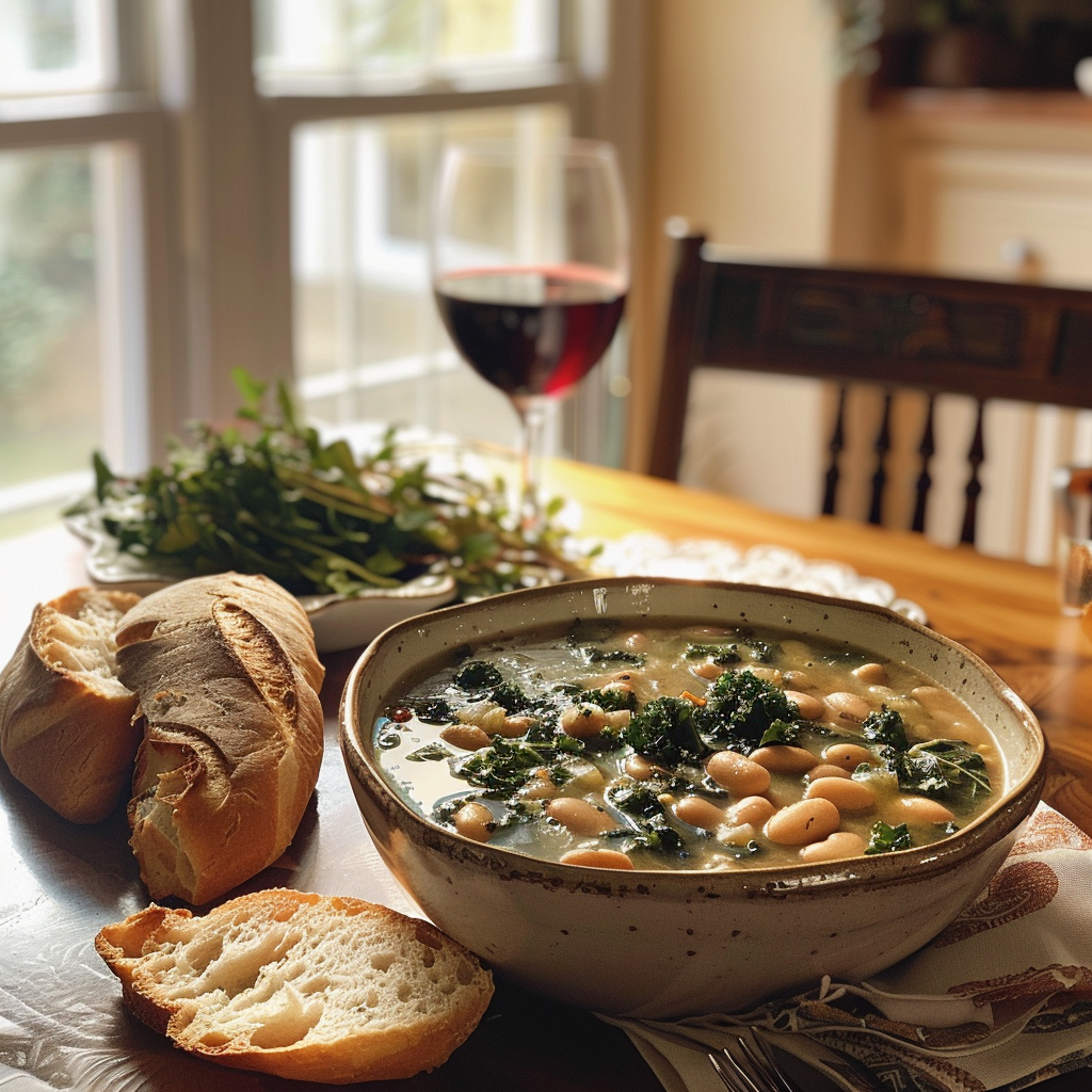 how to make Hearty Tuscan White Bean And Kale Soup With Mediterranean Spices step by step
