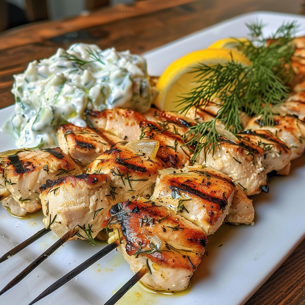 how to make Easy 30-Minute Mediterranean Lemon Herb Chicken Skewers With Tzatziki Sauce For Grilling step by step
