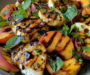Grilled Peach and Halloumi Salad with Balsamic Glaze