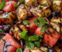 Watermelon Halloumi Salad with Mint and Balsamic Glaze