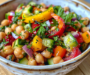 Mediterranean Chickpea Salad with Cucumber and Herbs