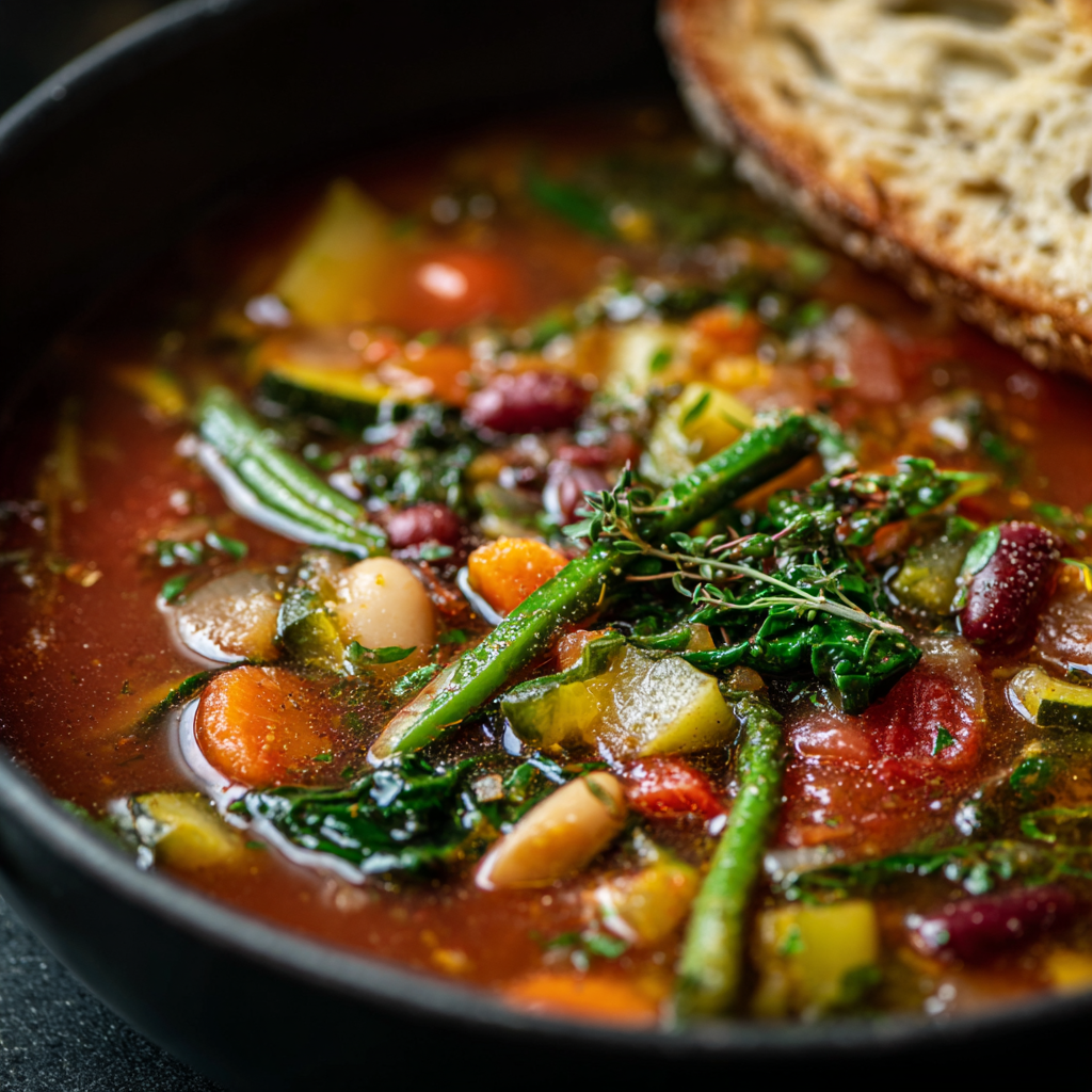 fresh ingredients for Fresh Summer Minestrone Soup Loaded With Garden Vegetables You'Ll Want On Repeat