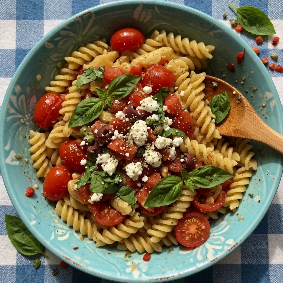 how to make Fresh Tomato And Basil Mediterranean Pasta Toss - Our Favorite No-Fuss Summer Dinner step by step